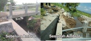 Jembatan seumur jagung Ambrol di Desa Tenggir