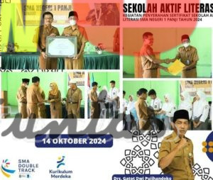 SMA Negeri 1 Panji Raih Sertifikat Sekolah Aktif Literasi Tahun 2024